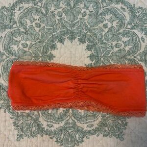 Bandeau bra wireless strapless lace back